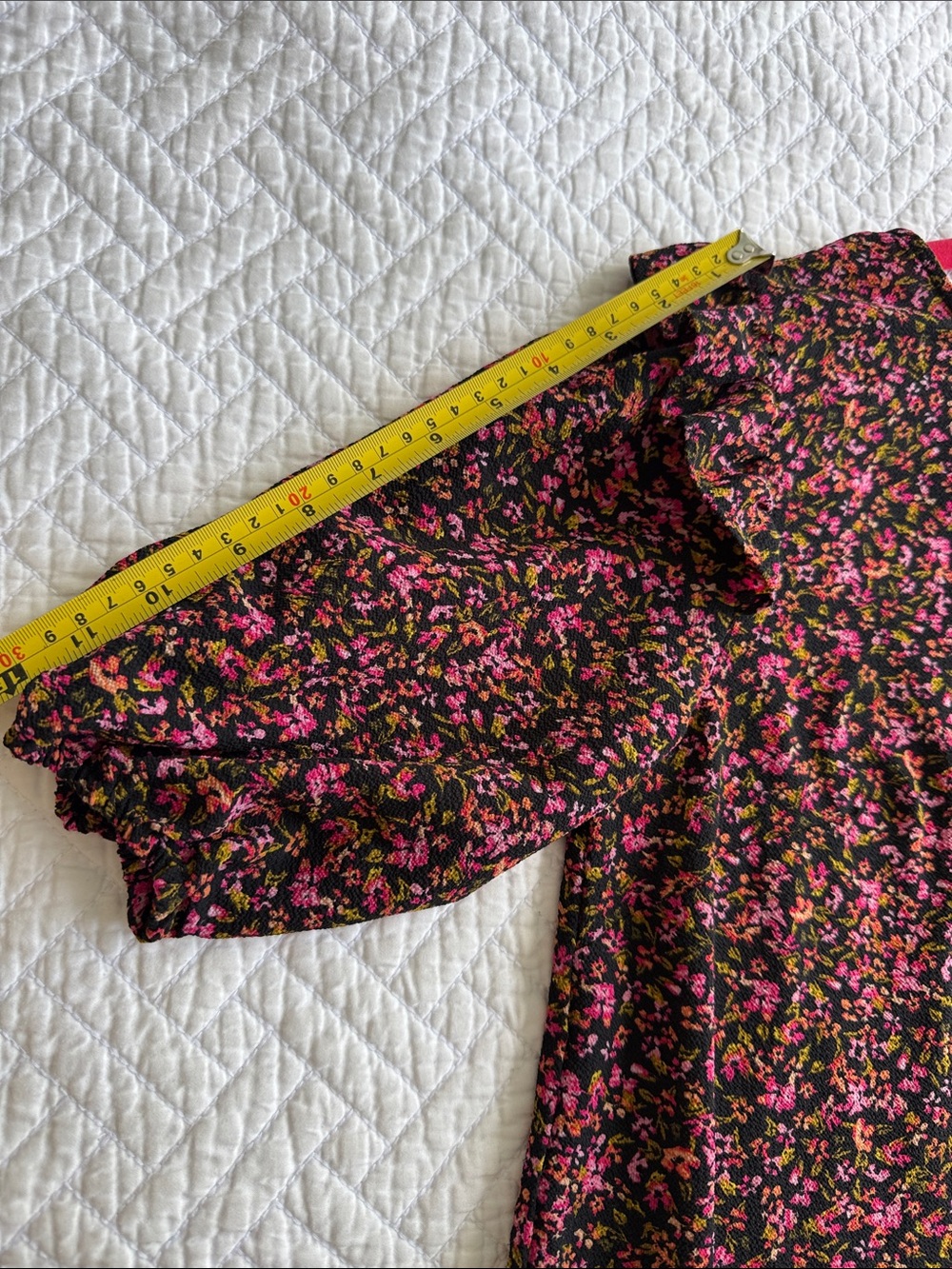 H&M Black Mini Dress with Pink Floral Ditsy Print - Picture 6 of 11
